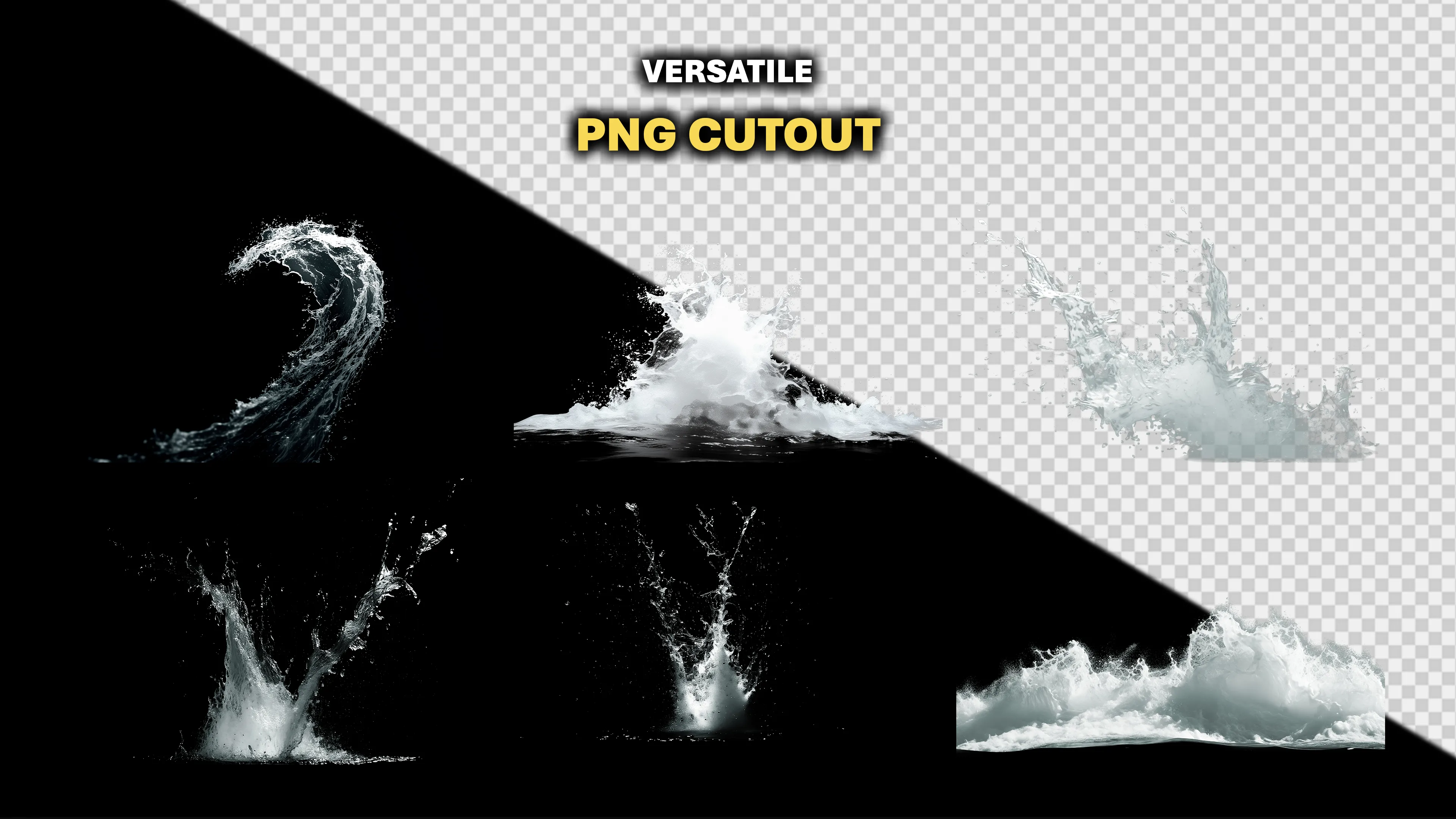 170+ PNG Cutout Water and Waves Splash Effects