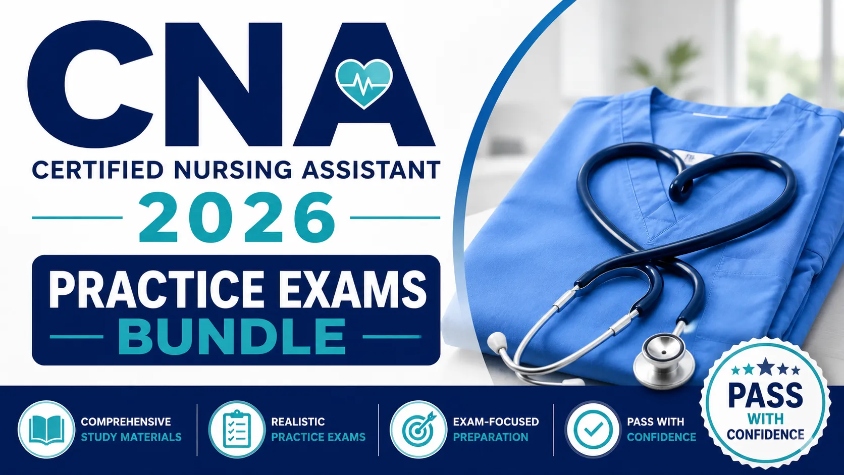 Certified Nursing Assistant | CNA | Study Guide & 2026 Practice Exams Bundle