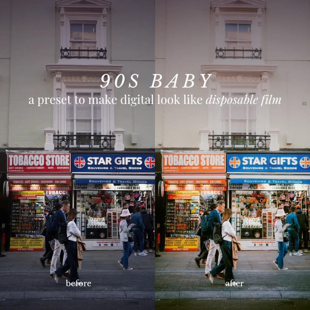 90s Baby Disposable Film Preset (Lightroom)