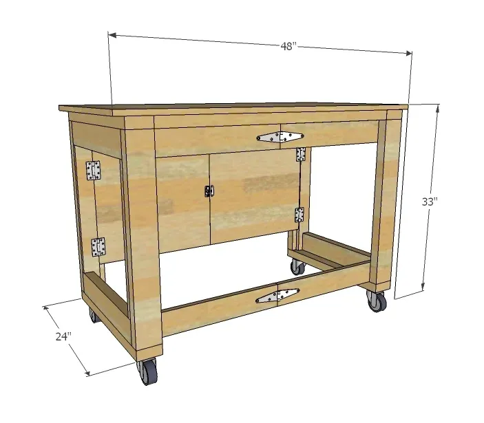 Folding Mobile Workbench - Building Plans